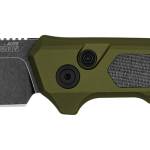 Kershaw 7205 Launch 22 Automatic 3.45" Folding Spear Point Plain CPM MagnaCut Steel Blade, OD Green Anodized w/Black Micarta Inserts Aluminum Handle