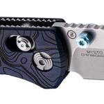 Hogue 24456 Mysto  3.40" Folding Clip Point Plain Black Stonewashed CPM MagnaCut Steel Blade, Maple Valley Richlite Blue Handle