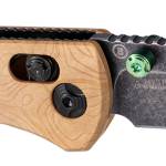 Hogue 24459 Mysto  3.40" Folding Clip Point Plain Black Stonewashed CPM MagnaCut Steel Blade, Maple Valley Richlite Wood Handle