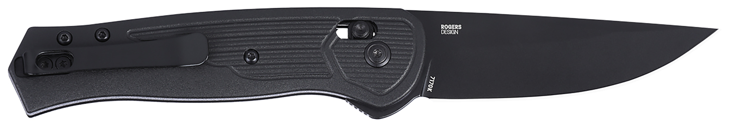 CRKT 7170K SERO  EDC 3.02" Folding Plain Black TiNi S35VN SS Blade, Black Textured GRN Handle