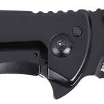 CRKT 7600K SLAG  EDC 2.95" Folding Plain Black Oxide D2 Steel Blade, Black Stainless Steel Handle