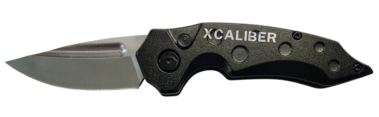 Xcaliber Knife Company  Switch Blade  2.41" Folding Drop Point Plain Stainless D2 Steel Blade. 4.15" Aluminum Handle