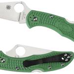 Spyderco C11FPGR Delica 4 Lightweight 2.88" Folding Drop Point Plain VG-10 SS Blade Green Bi-Directional Texturing FRN Handle Includes Pocket Clip