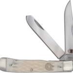 COBRATEC TRAPPER TWO BLADE - G-10 WHITE BONE SS SLIP JOINT