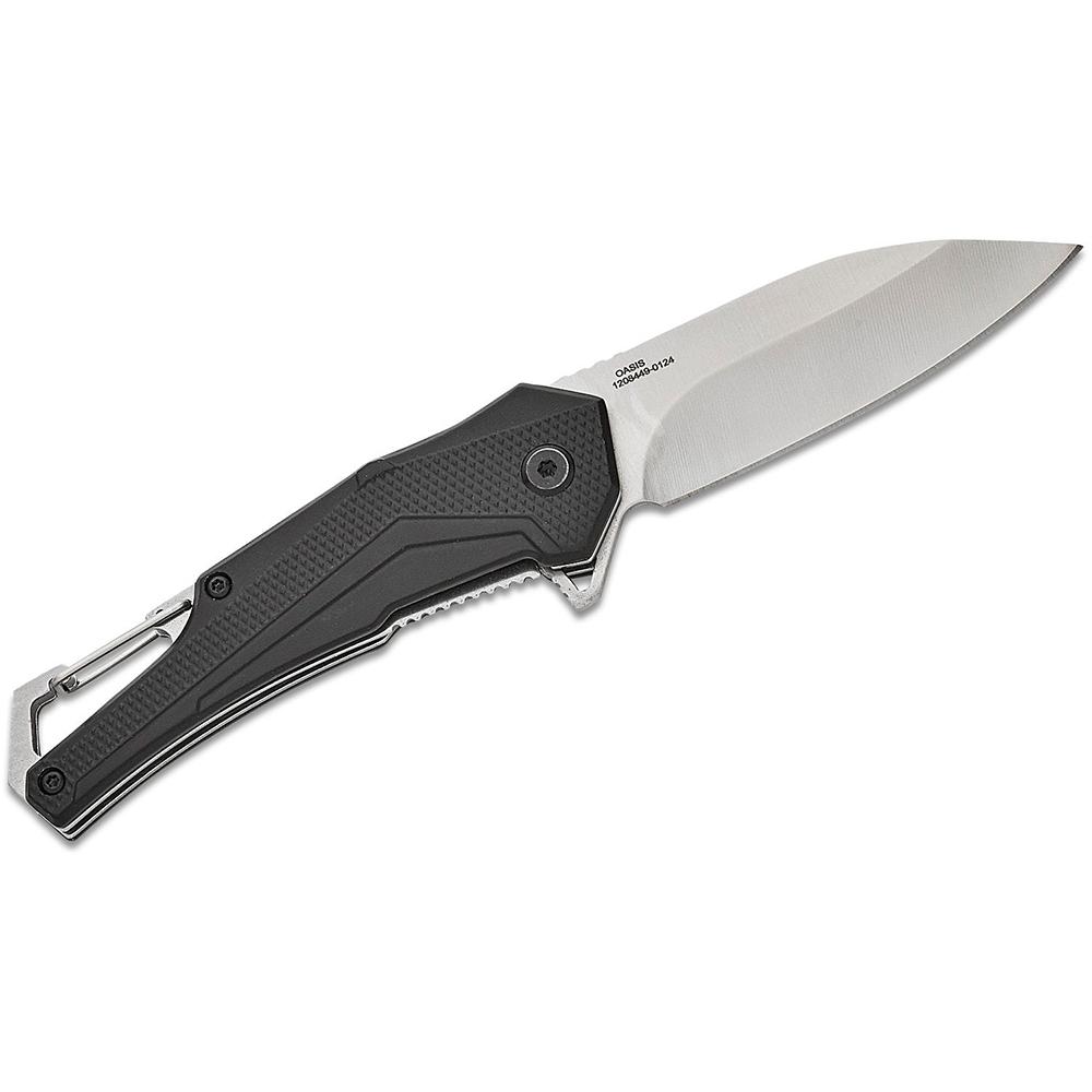 Smith & Wesson Oasis Carabiner Folding Knife 3" Drop Point Blade Black Box