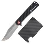 Smith & Wesson Folding Knife and Wallet Combo 3-3/10" Clip Point Blade Black