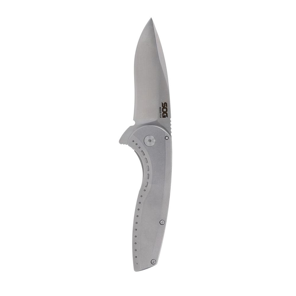 SOG Knives Aegis FLK 2.0 Folding Knife 3-1/4" Drop Point Blade Silver Blister
