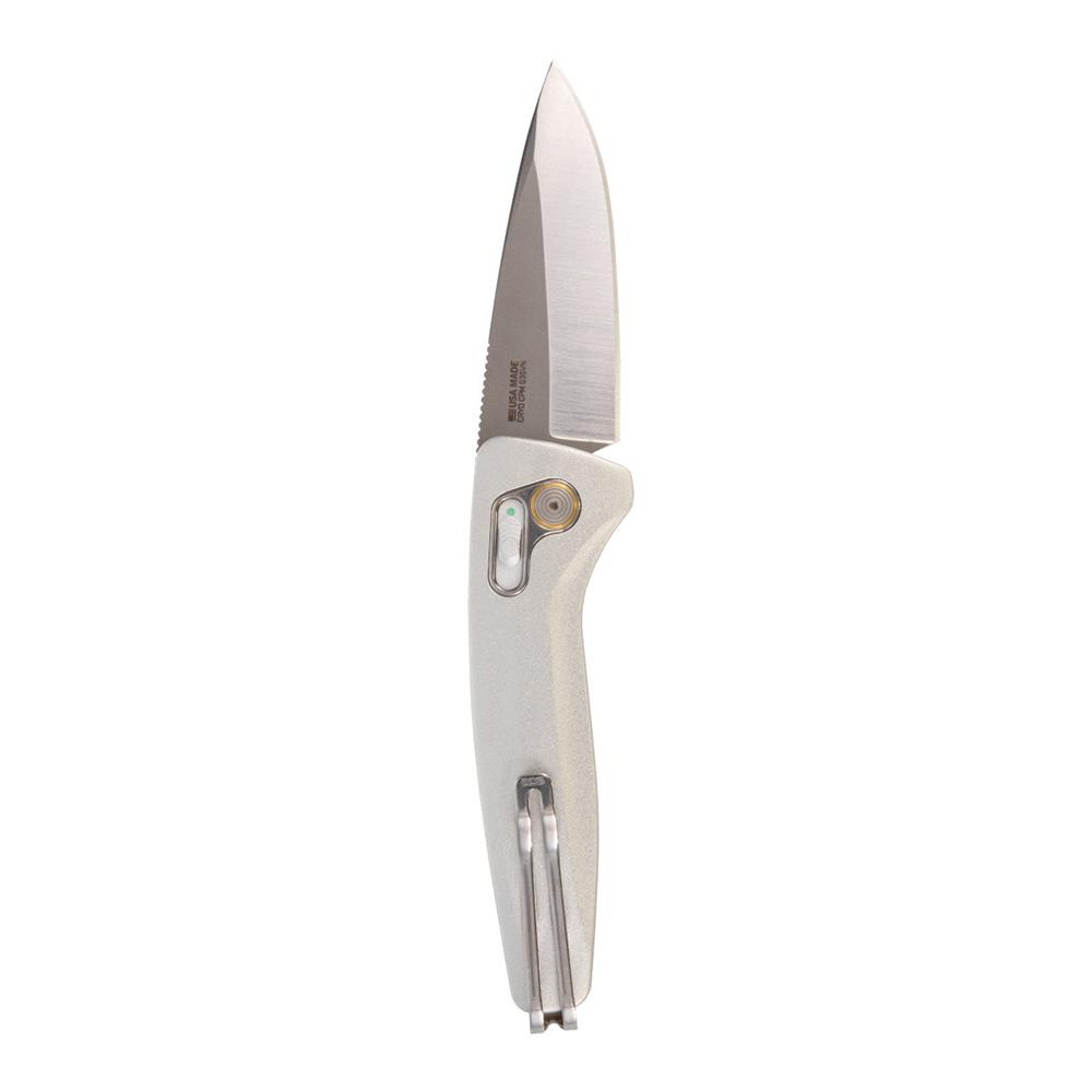 SOG Knives One-Zero AU Folding Knife 3-1/10 Drop Point Blade Silver Chrome