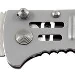 S.O.G SOG-SJ31-CP SlimJim  3.18" Folding Clip Point Plain Satin AUS-8A SS Blade Bead Blasted 420 Stainless Steel Handle Includes Belt Clip