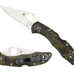 Spyderco C11ZFPGR Delica 4 Lightweight 2.90" Folding Plain Satin VG-10 SS Blade/Zome Green Bi-Directional Texturing FRN Handle Includes Pocket Clip