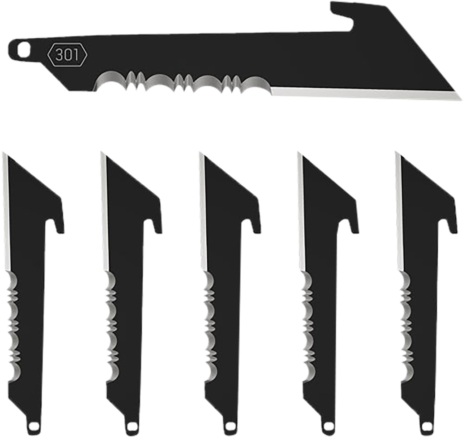 Outdoor Edge RRUS30K6C Replacement Blades  6 3" Black Utility Serrated 420J2 SS Blades