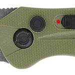 CobraTec Knives ODGDIABLOAUTO Diablo  3.50" Folding Black Stonewashed D2 Steel Blade, 4.75" OD Green Textured G10 Scales Handle