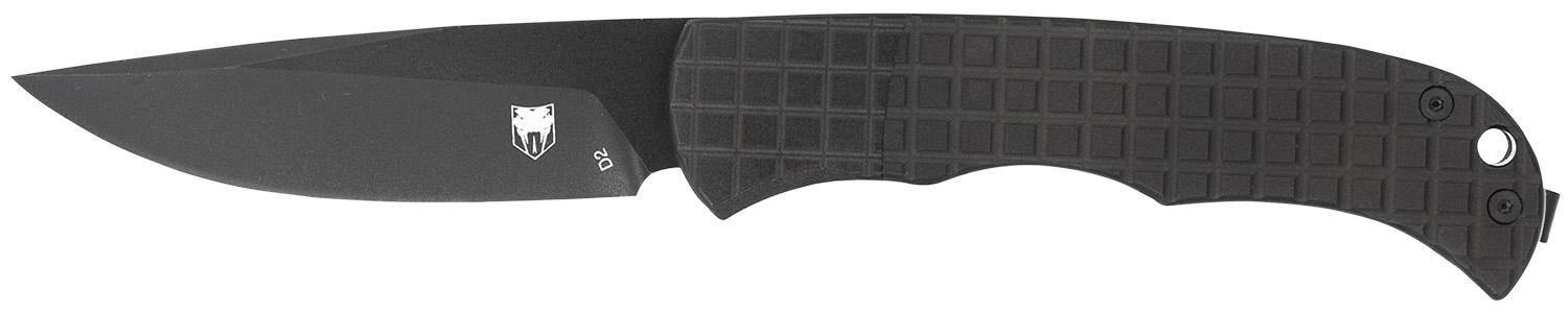 CobraTec Knives CTCLNHRBLK Cyclone Hidden Release 3" Flip Open Plain Black TiCN D2 Steel Blade, 4" Black Aluminum Handle