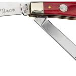 Boker 110830 Trapper  Plain D2 Steel Blade Smooth Red Bone Bone Handle