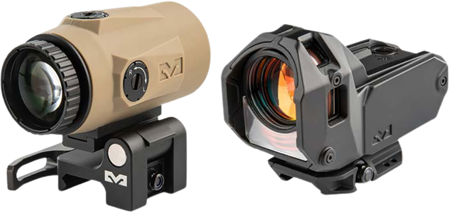 Meprolight USA 56225080 M22 Triangle w/MMX4 Magnifier Coyote Tan Black 4x24mm, Picatinny Rail Mount