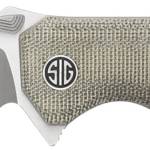 Sig Sauer Knives VA9GT Validus  3.78" Folding Modified Tanto Plain Dark Acid Stonewash/Satin M390 Steel Blade, 4.76" Green Canvas Micarta Handle