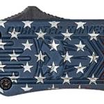 CobraTec Knives SUSACTK1SDNS CTK-1 American Flag Small 2.75" OTF Drop Point Plain D2 Steel Blade, 4.25" Red/White/Blue Flag Cerakote Aluminum Alloy Handle