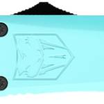 CobraTec Knives STBFS3DNS FS-3  Small 2.75" OTF Drop Point Plain D2 Steel Blade, 4.25" Mint Blue Aluminum Alloy Handle