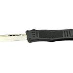 Steel River Knives MT618BULDP MT618 Ultralight 3.25" OTF Drop Point Plain Polished D2 Steel Blade, 4.25" Black Aluminum Handle