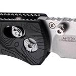 Hogue 24457 Mysto  3.40" Folding Clip Point Plain Black Stonewashed CPM MagnaCut Steel Blade, Maple Valley Richlite Black Handle