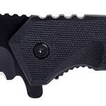 Humvee Adventure Gear HMVKTR15 Tactical Recon  3" Folding Drop Point Part Serrated Black Stainless Steel Blade/Black Textured Features Glass Breaker/Seat Belt Cutter Includes Pocket Clip