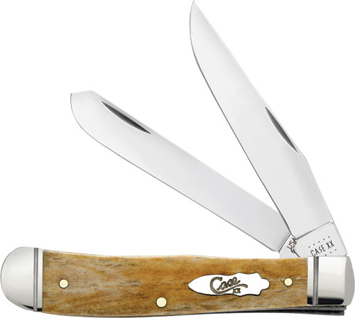 CASE KNIVES ANTIQUE BONE - SMOOTH TRAPPER FLUTED BOLSTERS