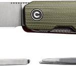 CIVIVI KNIFE SENDY 2.83" - MILLED GREEN/RED G-10 CLAM PK