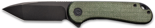 CIVIVI KNIFE ELEMENTUM 2.96" - GREEN MICARTA/BLACK D2 CLAM PK