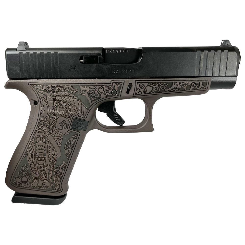 Glock 48 Custom "Vortex Bronze Elephant Engraved" Handgun 9mm Luger 10/rd Magazines (2) 4.17" Barrel Austria