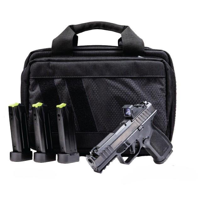 Rost Martin RM1C Comp Handgun Bundle 9mm Luger 15rd(1)&17(3) Magazines 4" Barrel Black Viridian Red Dot Pistol Case