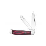 ABKT Cattleman Trapper Cowhand Knife 2 Blades Red
