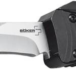 Boker 06EX243   3.35" Plain D2 Steel Blade Black Aluminum Handle