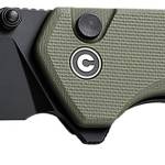 Civivi Knives C19059C-2 Brazen  3.46" Folding Plain Black D2 Steel Blade, OD Green Textured G10 Handle