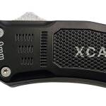 Xcaliber Knife Company  9mm  Small 2.75" OTF Drop Point Black 440C SS Blade, 3.91" Steel Handle