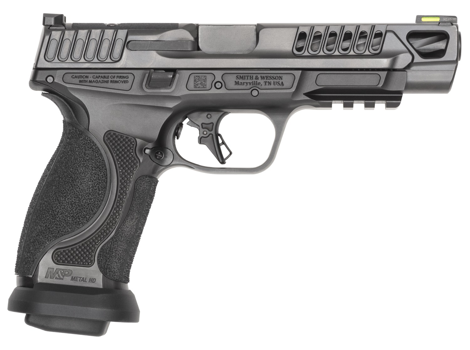 Smith & Wesson 14070 M&P M2.0 Competitor HD 9mm Luger 10+1 5" Overall Black Armornite Stainless Steel Spiral Fluted Barrel, Lightening Cut/Optic Ready/Serrated Slide & Stainless Steel Frame w/Picatinn