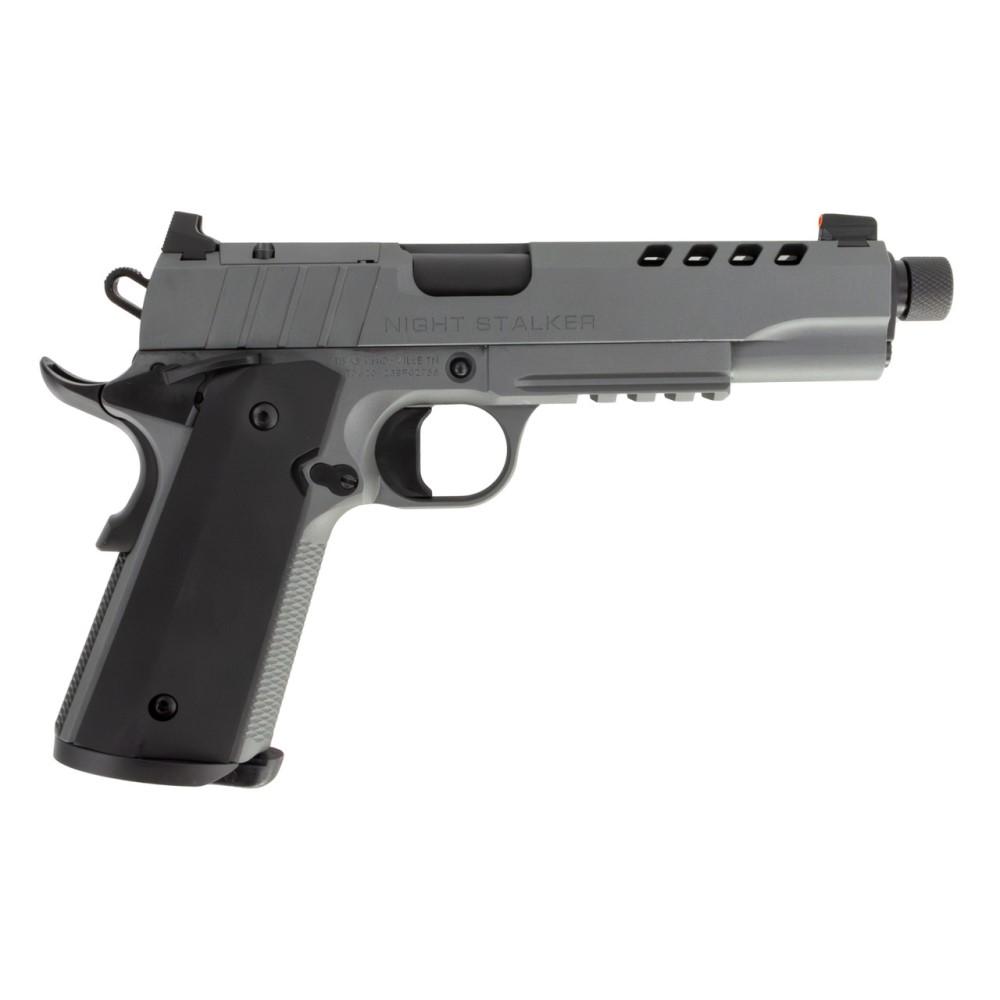 1911 Night Stalker SF 10 Handgun 10mm 8rd Magazine 5" Threaded Barrel Cerakote Grey with Black Grips