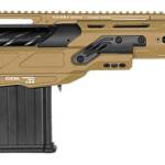 Cadex Inc CDX50DUAL50206BR20I2J5 CDX-50 Tremor 50 BMG 5+1 20.60" Black DLC Match Grade Threaded Barrel, Black DLC Aluminum Receiver w/Picatinny Rail, Adjustable Folding Hybrid Tan Stock, Black Polymer