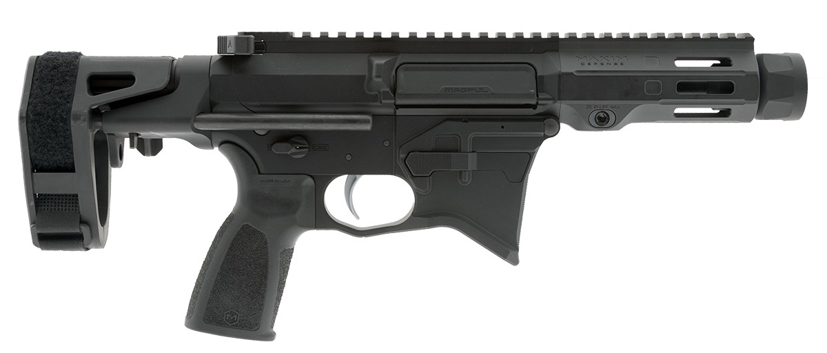 Maxim Defense  MD9 K SCW 9mm Luger 4.50" Black Nitride Threaded Barrel, Arid Brown Anodized Aluminum Receiver w/Picatinny Rail, Arid Black Maxim SCW Pistol Brace, Arid Brown Polymer Grip