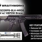 Wraithworks WARSCORP9 Roller Delayed Side-Charging AR Pistol - Black | 9mm | 8.5" Barrel | 7" M-LOK Rail | SB Tactical HBPDW Brace | Accepts Scorpion Mags