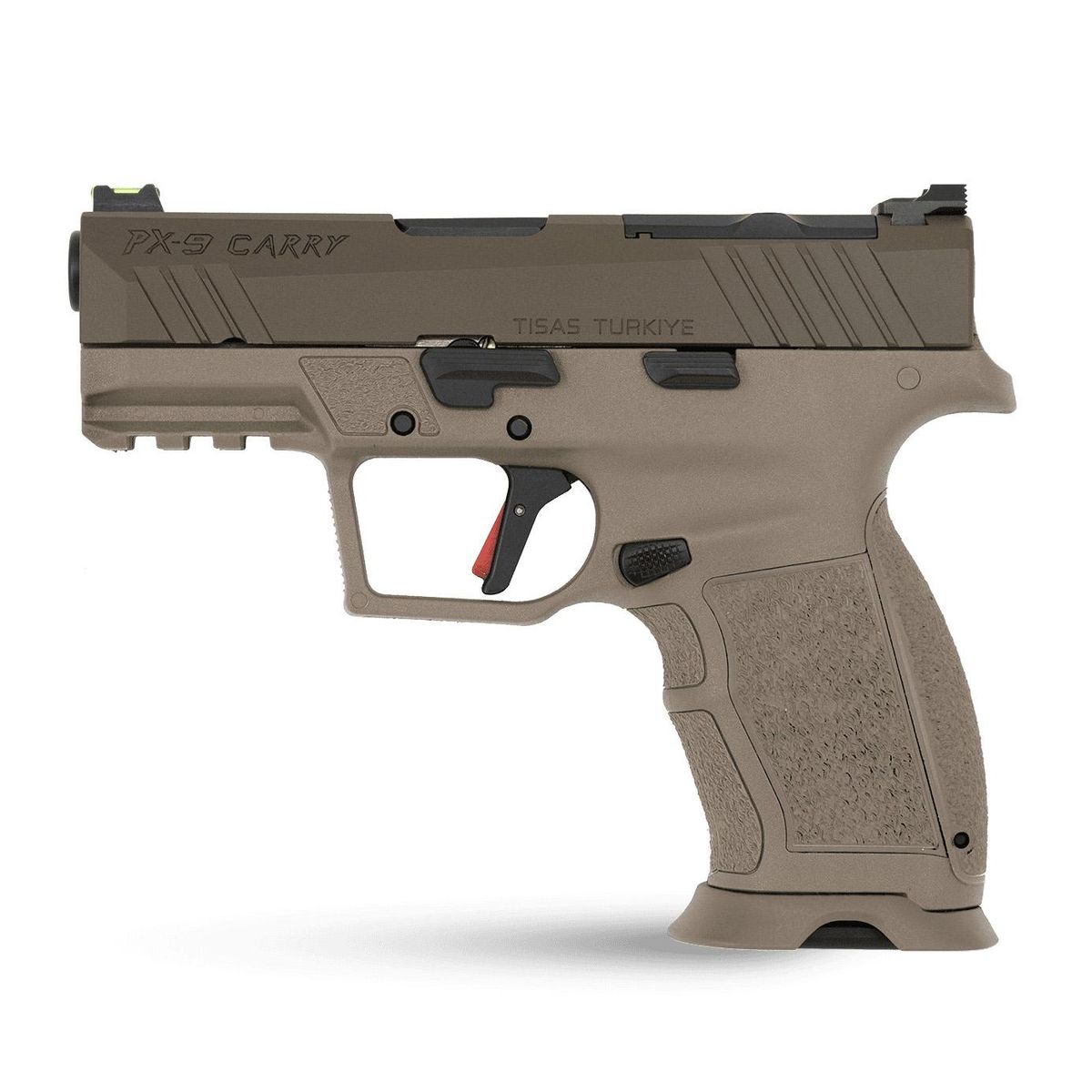 Tisas PX-9 Carry FDE Handgun 9mm Luger 15rd Magazines(2) 3.5'' Barrel FDE Thumb Safety