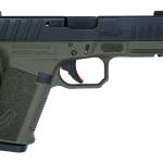 TriStar 85786 Apoc Pro 9mm Luger 15+1 4.50" Black Threaded Barrel, Black Cerakote Steel Optic Ready/Serrated Slide, OD Green Polymer Frame w/Picatinny Rail, Interchangeable Backstrap Grip
