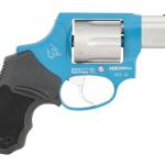 Taurus 2-85629ULC23CH 856 Ultra-Lite Small 38 Special +P 6 Shot 2" Matte Stainless Barrel & Cylinder, Sky Blue Cerakote Aluminum Frame, Black Ribber Grip, Transfer Bar, Safety Concealed Hammer