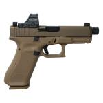 Glock V-Series Model 19x w/HUSH Slide Lock Handgun 9mm Luger 17rd Magazines (3) 4.6" Threaded Barrel Holosun 407C FDE USA