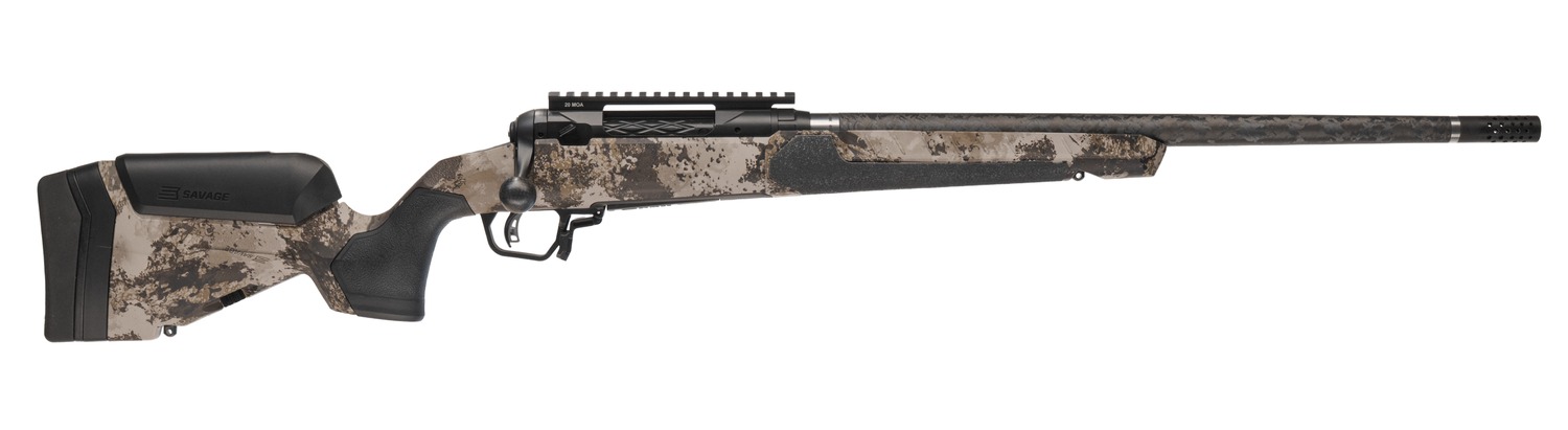 Savage Arms 32734 110 UltraLite Pro Full Size 6.5 PRC 3+1 20" Carbon Fiber Barrel, Savage Western Camo Accufit V2 Synthetic Stock, Right Hand