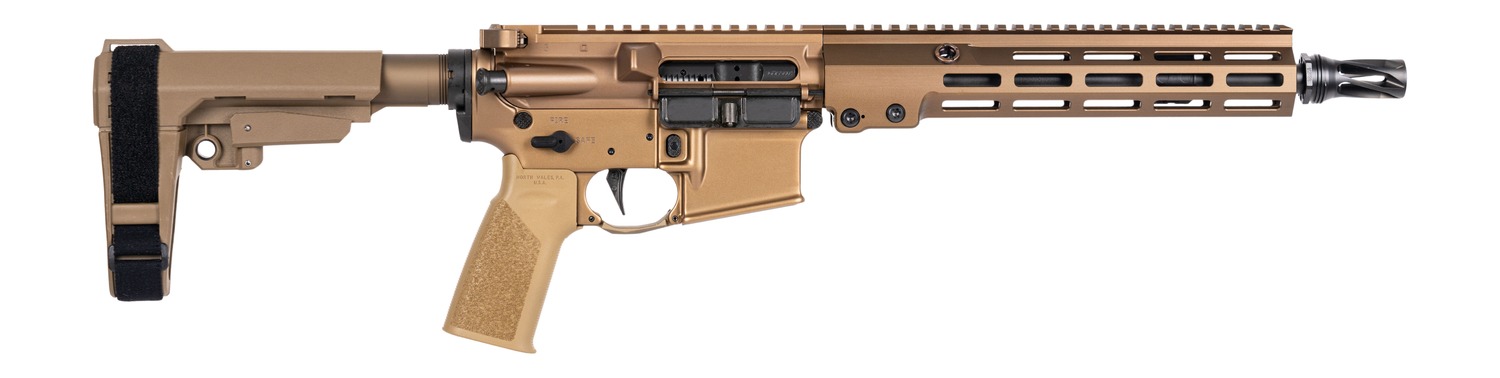 Geissele Automatics 08561S Super Duty MOD1 5.56 NATO No Magazine 11.50" Threaded Barrel, Desert Dirt Cerakote Aluminum Receiver w/Picatinny Rail, M-LOK Handguard, DD Polymer SB Tactical SBA3 Brace, Mi