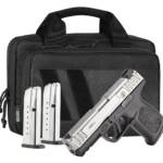 Smith & Wesson 14954 SD9 2.0 Bundle Compact Frame 9mm Luger 16+1 4" Satin Stainless Steel Serrated Slide, Black Polymer Frame w/Picatinny Rail, Textured Grip, Savior Bag, Three Mags