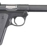 Ruger Mark IV 22/45 22 LR 10+1, 5.50" Stainless Bull Barrel, Blued Drilled & Tapped Steel Receiver & Polymer Frame, Black Checkered Polymer Grip Ambidextrous