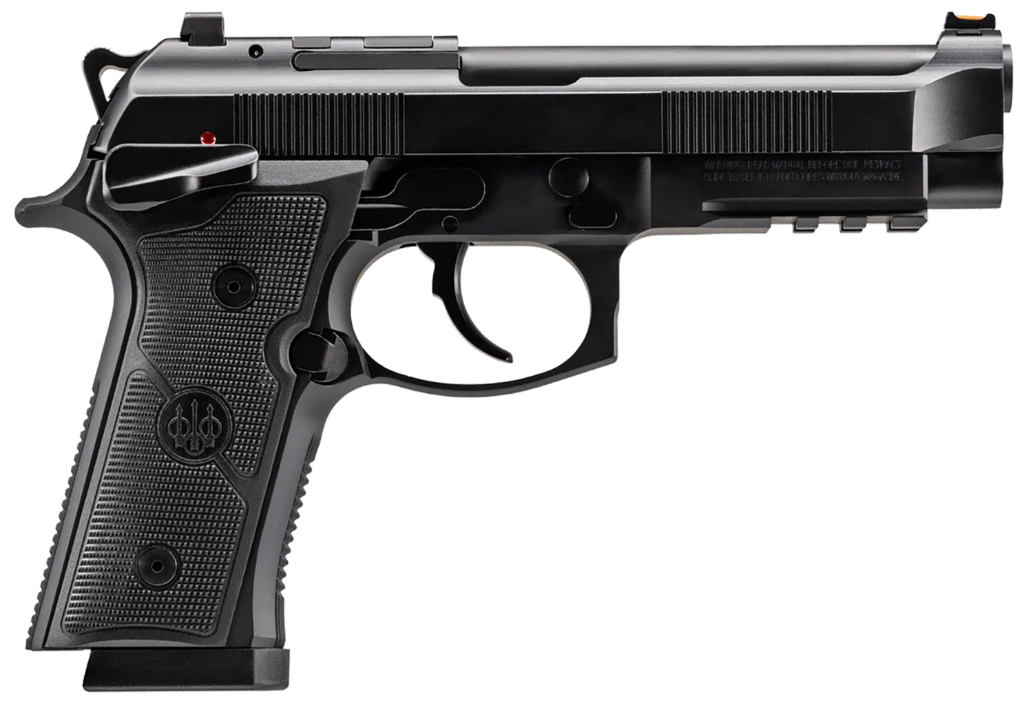 Beretta USA J92XFMSDA20 92GTS  9mm Luger 10+1 4.70" Black Inox Steel Barrel, Black Cerakote Optic Ready/Serrated Steel Slide + Aluminum Frame w/Beavertail & Picatinny Rail, Ambidextrous
