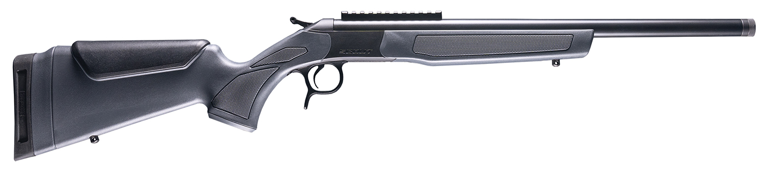 CVA CR4442 Scout  45-70 Gov 1rd 22" Blued Threaded Barrel, Blued Picatinny Rail Receiver, Stealth Gray Fixed Synthetic Stock