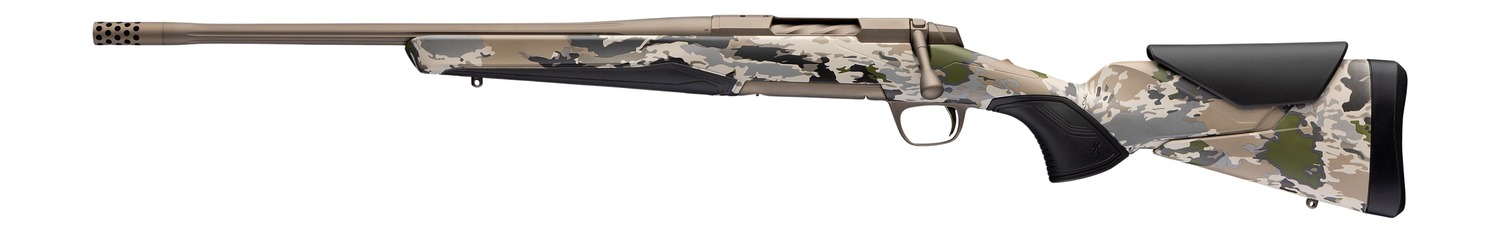 Browning 036124297 X-Bolt 2 Speed SPR Full Size 300 PRC 3+1 22" Smoked Bronze Cerakote Fluted Threaded Barrel, Steel  Drilled & Tapped Receiver, Ovix Camo w/Black Overmold Adj Comb & LOP Synthetic Sto